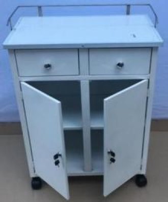 START-OVER MEDICAL COCHE DE CURACIONES DE 2 CAJONES AMOBLADO CON TABLERO SUPERIOR ENCHAPADO EN FORMICA